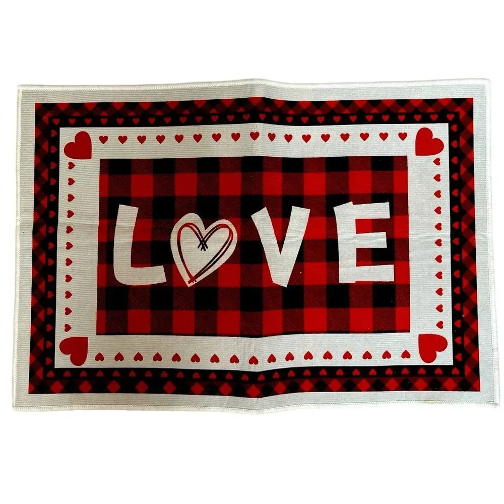 New 23.5” x 16” checkmate graphic door mats floor mats